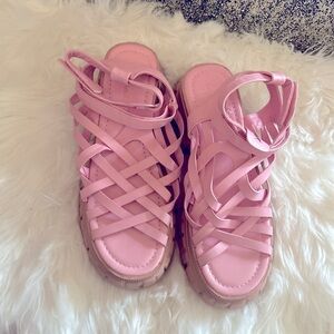Pink Strappy Sandals